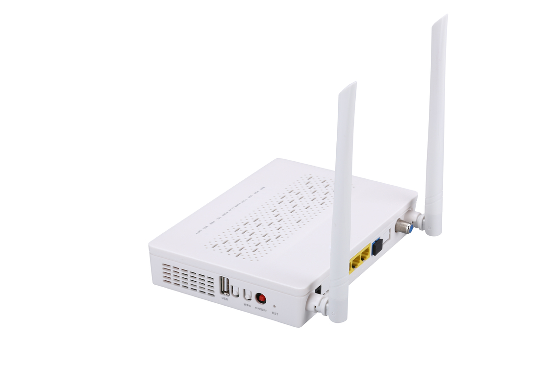 TX 1310nm RX 1490nm FTTH ONU TÖPFE CATV 2T2R Ontarios 3FE 1GE WIFI Gewinn-Frequenz 2.4G Modus-5DBI