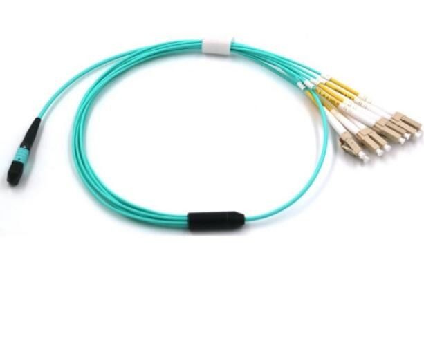 2M Fiber Optic MPO 8 Kern OM3 Millimeter FANOUT LSZH 1310nm Test-Wellenlänge