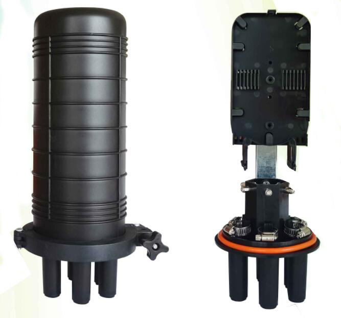 6 Hafen-Lichtwellenleiter-Gelenk-Schließung 24F 48F 72F 96F pp. PC-ABS materielle schwarze Farbe